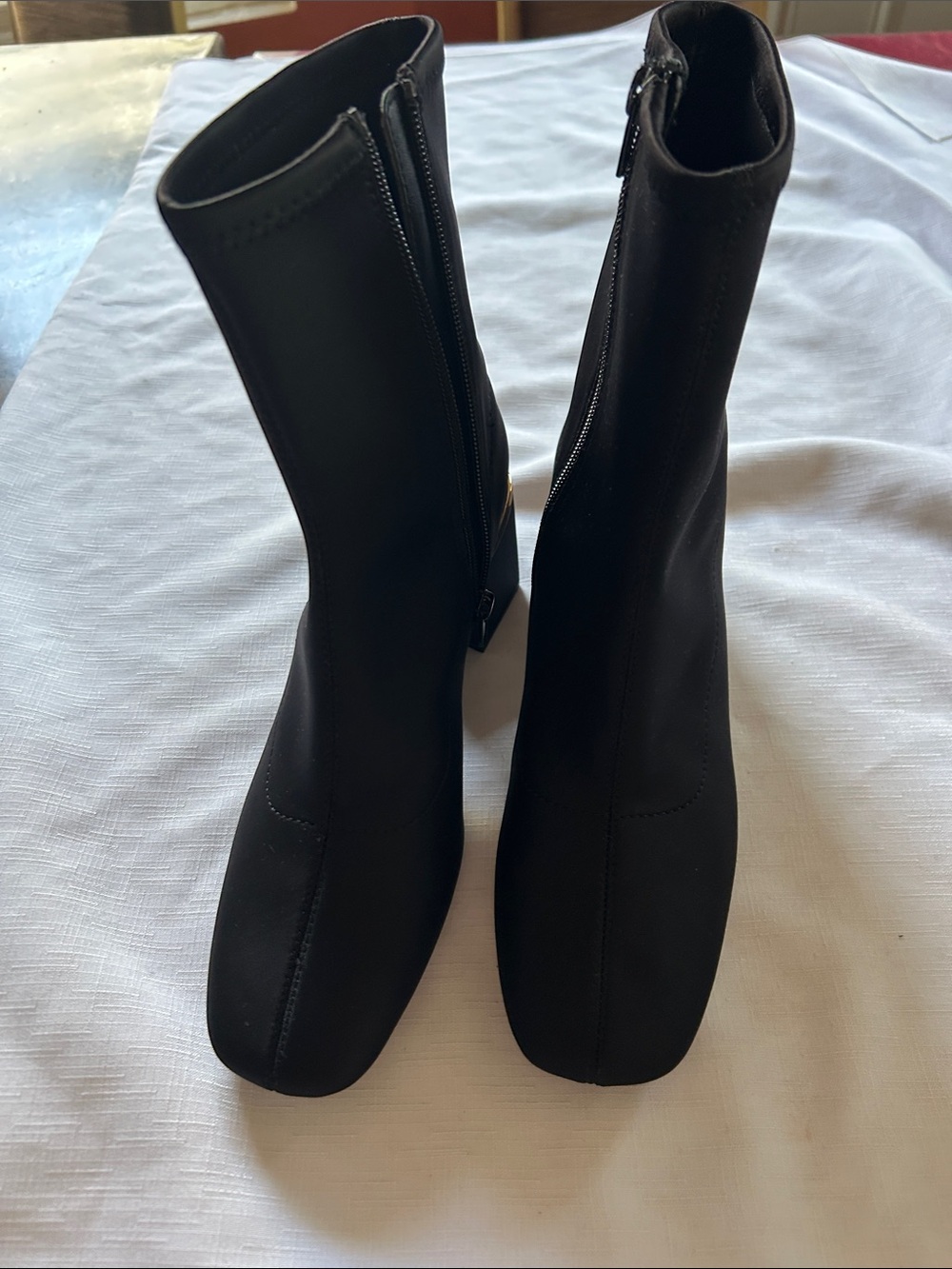 Liz Claiborne Black Stretch Ankle Booties with Side Zipper